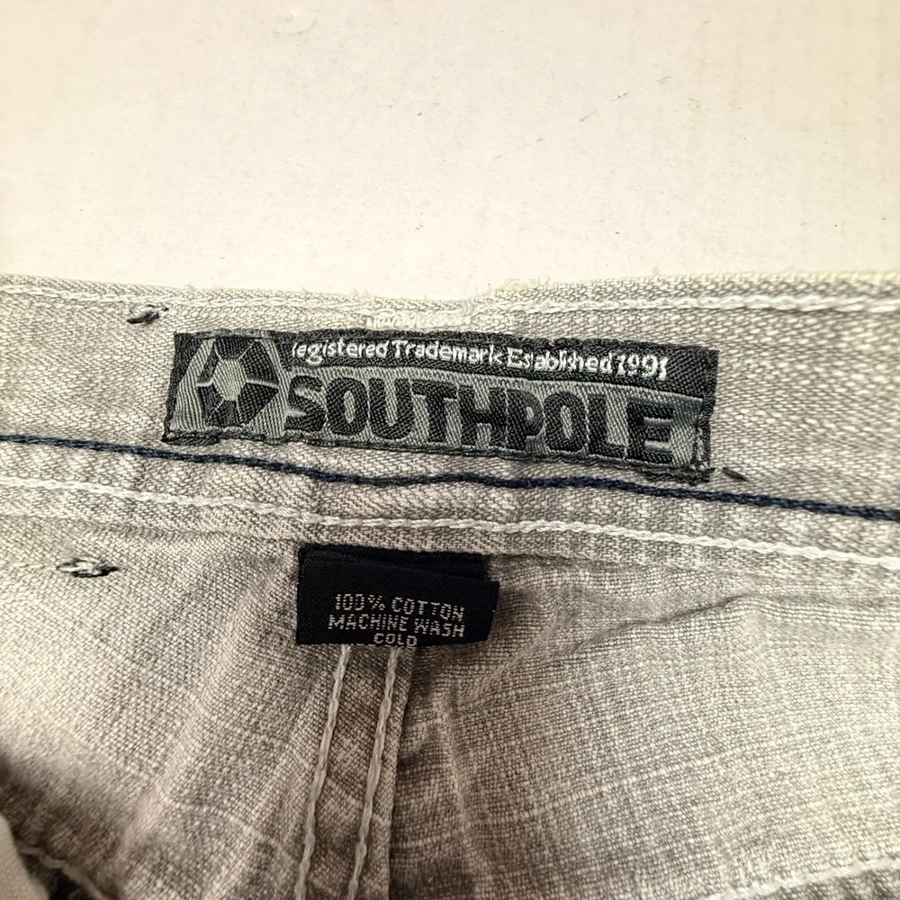 Vintage Southpole Jeans Youth Boys 12‎ Gray Light Wash Y2K Denim Grunge Wide Leg